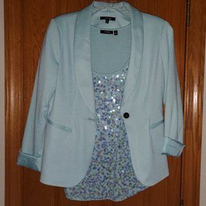 Apt 9 Blazer and sequin tank combo - Light Blue - Size Small